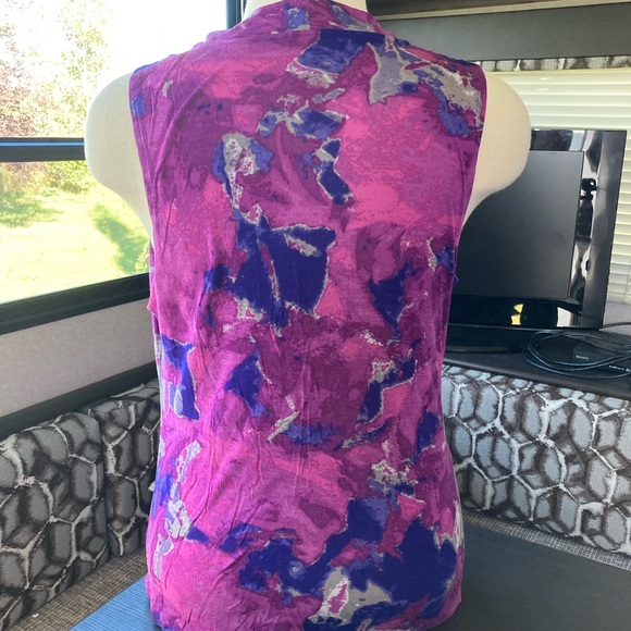 Mossimo Purple Cowl Drape Sleeveless Top, 100% Rayon, Large, EUC - Picture 2 of 5